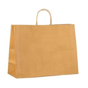 Brown Large Carrying Bags with Serrated Top for takeaway or food delivery