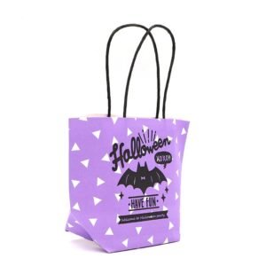 Happy Halloween Handle Bags Purple  branede Logo Printed