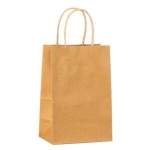 Brown Small Bags with Serrated Top