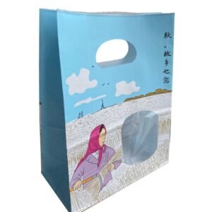 Die Cut Handle Bags with Window Custom Printed