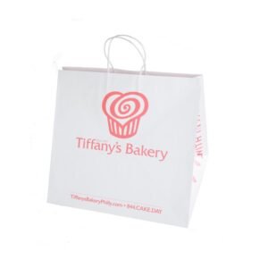 Takeaway kraft Bag with twisted handle with 280mm Gusset Bag