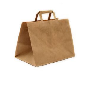 Flat Handles Bags with Wide Gusset for food delivery