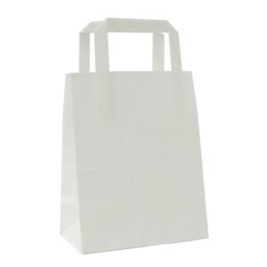 Paper Bags with External Handle Bags White