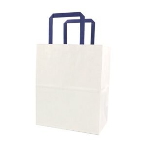 Flat Handle Paper Bags White