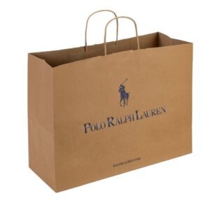 Custom Print twisted Handle Paper Bags with Serrated Top
